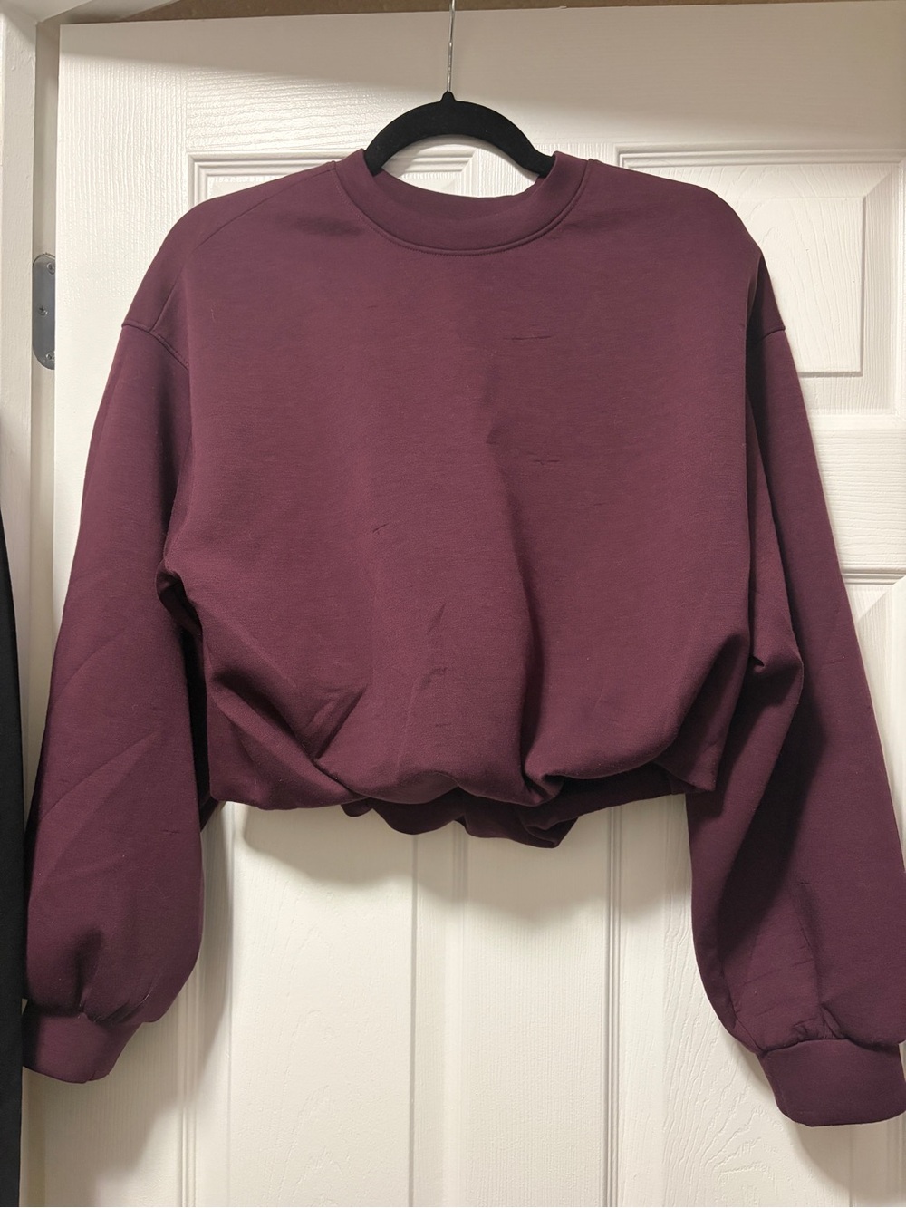 Old Navy Cropped Crewneck Sweatshirt - Burgundy Plum